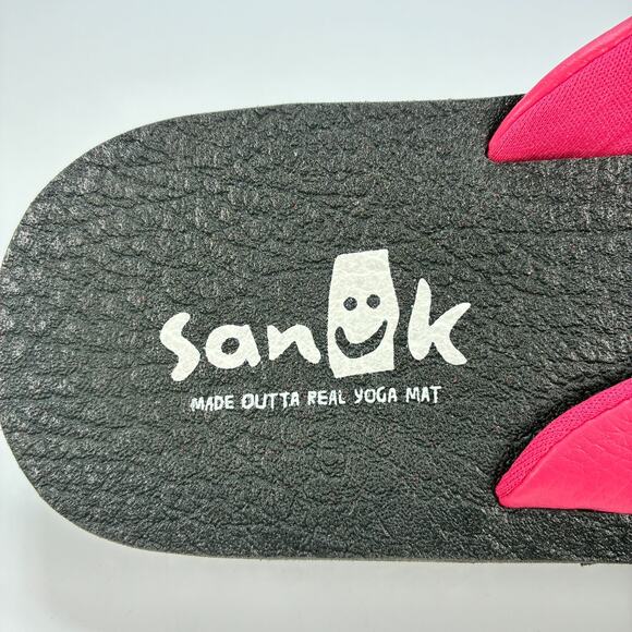 Sanuk Yoga Serenity 4 Red Black Comfortable Flip Flop Sandals Women's Size 10 - Picture 7 of 9